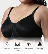 Load image into Gallery viewer, Enamor Innovations Transform Women's Full Support Minimizer Bra - Smoothening and Breathable Non Padded, Wired, Full Coverage - F124 (Available in Plus Sizes) (Black)