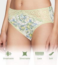 Load image into Gallery viewer, Enamor Printed Model Hipster Panty with Lace, Mid Rise, Full Back Coverage - P226 (Lemoncello Lane Print)