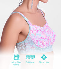 Load image into Gallery viewer, Enamor F151 Wirefree Full Coverage All Day Comfort Bralette - Jade Wing Print