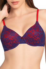 Load image into Gallery viewer, Amante Lace Dream Padded Wired Lace Bra - Insignia Blue_H.R 82701