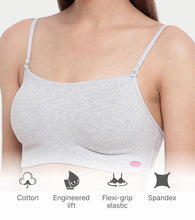 Load image into Gallery viewer, Enamor Moulded Double Layer Front Women's Cotton Cami Bra - Detachable Slim Straps with Back Keyhole, Non Padded, Wirefree, High Coverage - A022 (Greymelange)
