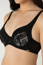 Load image into Gallery viewer, Amante Glam Padded Non-Wired Plunge Bra - Black 05501