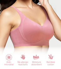 Load image into Gallery viewer, Enamor Innovations Bamboo Bliss, Everyday, Full Support, Women's T-Shirt Bra - Super Soft, Naturally Absorbent & Antimicrobial, Padded, Wirefree, High Coverage- A077 (Rose Blush)