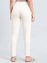 Load image into Gallery viewer, Go Colors Ecru Ponte Smart Fit Kurti Pant