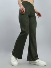 Load image into Gallery viewer, Go Colors Dark Olive Suede Bell Bottom