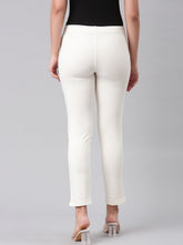 Load image into Gallery viewer, Go Colors White Ponte Smart Fit Kurti Pant