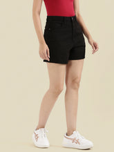 Load image into Gallery viewer, Go Colors Black Cotton Twill Shorts