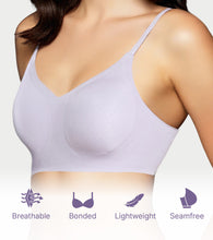Load image into Gallery viewer, Enamor Invisi Bonded Fixed Cup Shimmer Dot T-Shirt Bra, Padded, Wire Free, Seam Free Fit - IO12 (Lilac Rizz)