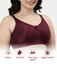 Load image into Gallery viewer, Enamor Hidden X-Frame and Smoothening Women's Full Support Everyday Bra - Jiggle control, Non Padded, Wirefree, Full Coverage - FB12 (Available in Plus sizes) (Grapewine)