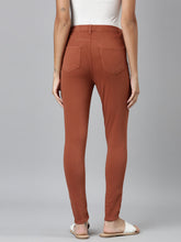 Load image into Gallery viewer, Go Colors Reddish Brown Cotton Polyester Super Stretch Jeggings