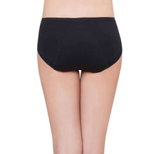 Load image into Gallery viewer, Wacoal Hygieni Mid Waist Full Coverage Night Wear High Absorbency Period Panty - Black WU5D020IN