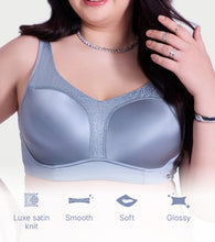 Load image into Gallery viewer, Enamor Full Figure Satin Minimizer Bra - Non-Padded, Non-Wired, High Coverage - F148 (Chrome Grey)