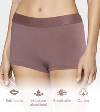Load image into Gallery viewer, Enamor The Flex Boyshorts for Women Mid-Rise, Full Back Coverage, Moisture Absorbency, Cotton Everyday Panty - SMP01 (Neutral)