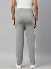 Load image into Gallery viewer, Go Colors Grey Melanges Cotton Stretch Side Stripes Track Pant