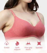 Load image into Gallery viewer, Enamor Innovations Fabcool Encircled Side Support Shaper, Non Padded, Wirefree, High Coverage, Women's Cotton Everyday Bra - A042 (Available in Plus Sizes) (Tomato Melange)