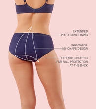 Load image into Gallery viewer, Enamor IP12 Bamboo Cotton Period Panty - Mid Waist, Full Back Coverage, Extended Protective Lining with Extra Layer at the Crotch - Eclipse