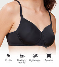 Load image into Gallery viewer, Enamor Innovations Ecolite, Smoother Perfect Lift Women's T-Shirt Bra - Padded, Wirefree, High Coverage - F165 (Black)