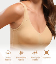 Load image into Gallery viewer, Enamor Easy Slip-On and Back Keyhole Women's Cotton Everyday Beginner's Bra - Padded, Wirefree, Full Coverage - A106 (Skin)