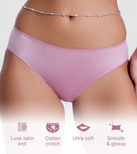 Load image into Gallery viewer, Enamor P184 Smooth Stretch Satin Bikini Panty for Women - Low Waist, Outer Elastic, Medium Coverage (Cosmetic Pink)