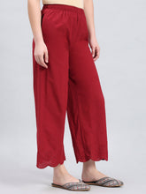 Load image into Gallery viewer, Go Colors Light Maroon Cotton Hakoba Palazzo