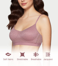 Load image into Gallery viewer, Enamor Lit Balconette Bra for Women Padded, Wire-Free, Medium Coverage, Lace Jacquard on Cups - SMB02 (Mild Lavender)