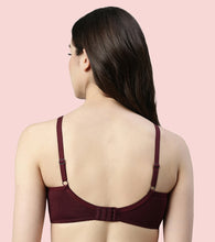 Load image into Gallery viewer, Enamor Eco-Melange MT02 Sectioned Lift and Support Cotton Nursing Bra for Women- High Coverage, Non Padded and Wirefree - Grape Wine