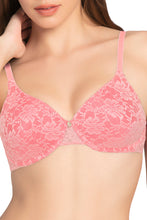 Load image into Gallery viewer, Amante Lace Dream Padded Wired Lace Bra - Salmon Rose_Sun.C 82701