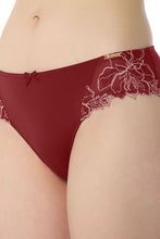 Load image into Gallery viewer, Amante Floral Chic Bikini Panty - Red Berry & Sepia Rose 101501