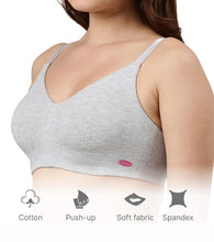 Load image into Gallery viewer, Enamor Ultra-Smoothing Women's Cotton Everyday T-Shirt Bra - No-Pinch, Hidden Lift, Non Padded, Wirefree, High Coverage - A027 (Greymelange)