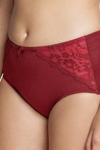 Load image into Gallery viewer, Amante Solid High Rise Seamed Full Brief Panty - Port Wine 75201