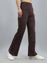 Load image into Gallery viewer, Go Colors Dark Wine Suede Bell Bottom