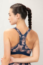 Load image into Gallery viewer, Amante Energize Medium Impact Round Neck Sports Bra - Stripy Geo Print 98701