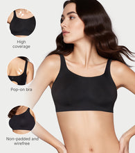 Load image into Gallery viewer, Enamor BambooBliss Pop-on Bra, Non-Padded, Wirefree, High Coverage - IB06 (Jet Black/Jade Green)-Pack of 2