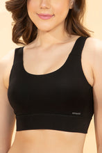 Load image into Gallery viewer, Amante Easy Slip-on Non-Padded Non-Wired Sports Bra - Black 107101