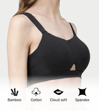 Load image into Gallery viewer, Enamor Innovations Cloudsoft Invisi Bonded Neck Women's Everyday Cotton Minimizer Bra - Padded, Wirefree, Full Coverage - A064 (Available in Plus Sizes) (Black)