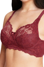 Load image into Gallery viewer, Amante Cotton Lace Support Non Padded Non-Wired Bra - Port Wine 75101