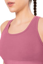 Load image into Gallery viewer, Amante Energize Medium Impact Round Neck Sports Bra - Heather Rose 98701