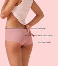 Load image into Gallery viewer, Enamor PS40 Innovations Invisi, All Day Comfort, Mid Waist Boyshorts Panty for Women - No Visible Panty Lines, Breathable, Sweat wicking, Free Cut, Full Coverage - Pack of 1 (Nostalgia Rose)