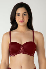 Load image into Gallery viewer, Amante Femme Lace Padded Wired Multiway Bra - Biking Red 06301