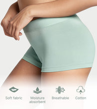 Load image into Gallery viewer, Enamor The Flex Boyshorts for Women Mid-Rise, Full Back Coverage, Moisture Absorbency, Cotton Everyday Panty - SMP01 (Sage Green)