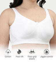 Load image into Gallery viewer, Enamor Hidden X-Frame and Smoothening Women's Full Support Everyday Bra - Jiggle control, Non Padded, Wirefree, Full Coverage - FB12 (Available in Plus sizes) (White)