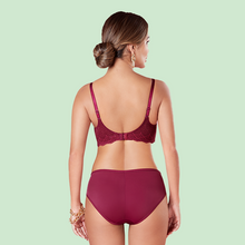Load image into Gallery viewer, Sonari Romantic Nylon Spandex Lace Medium Coverage Padded Wirefree Bridal Lingerie Set with Low Rise Bikini Panty – FLASH