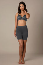 Load image into Gallery viewer, Amante Smooth Mid-thigh Cotton Shortie Liner - Grey Pinstripe 76901