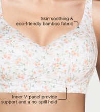 Load image into Gallery viewer, Enamor Innovations Bamboo Bliss, everyday ,Full Support , Women's T-Shirt Bra - Super soft, naturally absorbent & Antimicrobial, Padded, Wirefree, High Coverage - A077 (Peach Bliss Print)