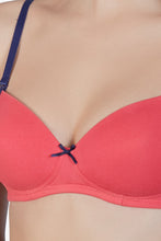 Load image into Gallery viewer, Amante Radiant Chic Padded Non-Wired Bra - Coral-Ink 24201