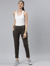 Load image into Gallery viewer, Go Colors Silver Grey Cotton Stretch Side Stripes Track Pant