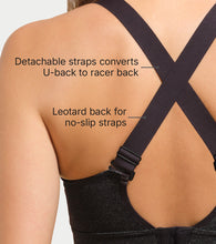 Load image into Gallery viewer, Enamor Innovations Fab-fresh Breathable cup, Women's High Impact Sports Bra - Convertible, Padded, Wirefree, Full Coverage - SB18 (Black)