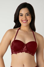 Load image into Gallery viewer, Amante Femme Lace Padded Wired Multiway Bra - Biking Red 06301