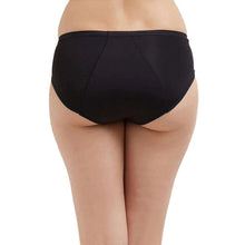 Load image into Gallery viewer, Wacoal Hygieni Mid Waist Full Coverage Night Wear High Absorbency Period Panty - Black WU52020IN