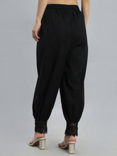 Load image into Gallery viewer, Go Colors Black Embroidered Lace Salwar